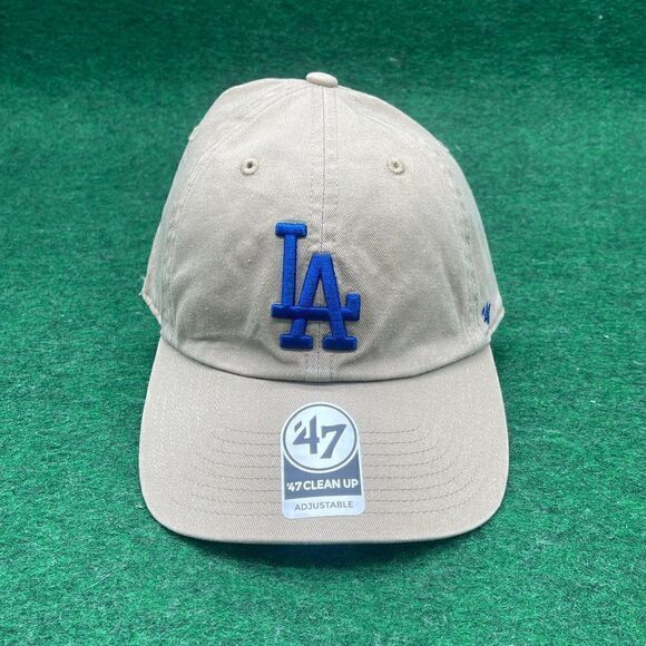 '47 Los Angeles Dodgers Clean Up Natural Adjustable Strap Hat Dad Cap - Picture 2 of 3